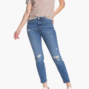 Levi's 501 Distressed Skinny Jeans Size is 27 x 28